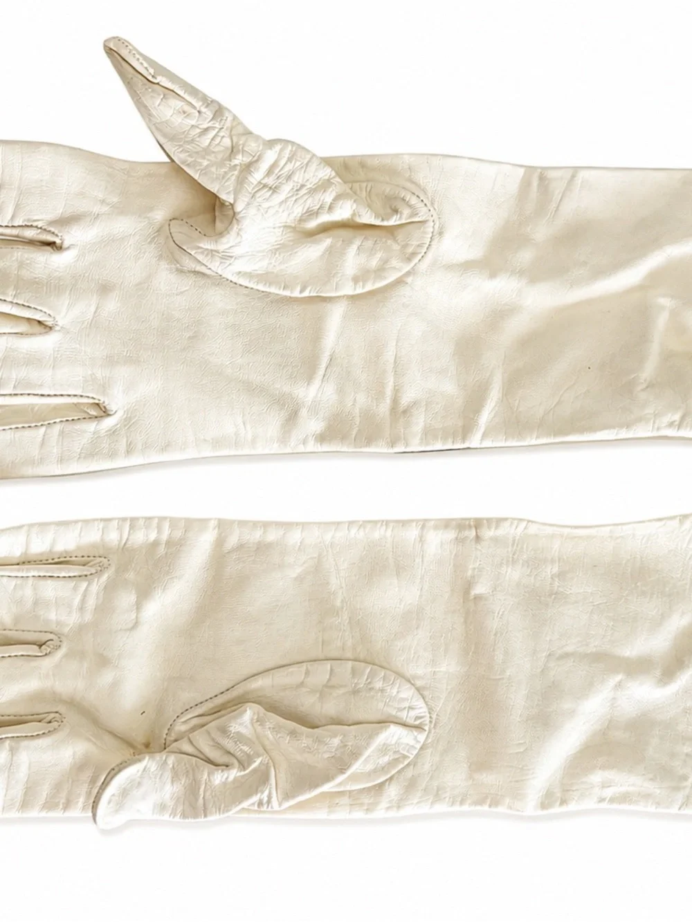 Ivory Long Leather Gloves - Women Accessories